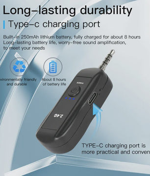 Draadloze Hoofdtelefoon Microfoon Set 2.4G - Draagbaar & Flexibel voor Sprekers, Docenten & Gidsen