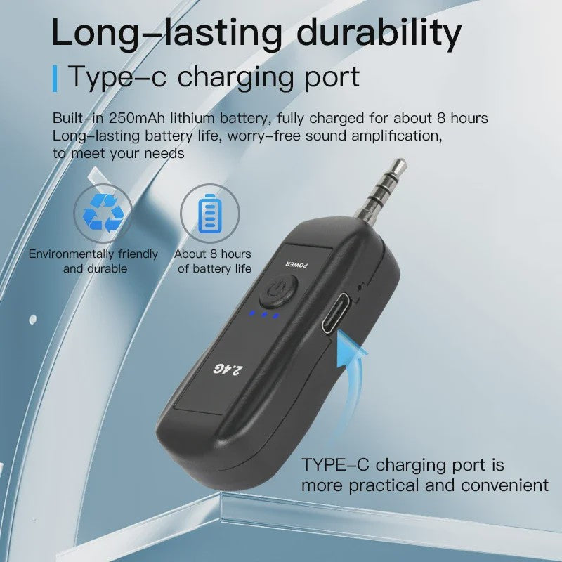 Draadloze Hoofdtelefoon Microfoon Set 2.4G - Draagbaar & Flexibel voor Sprekers, Docenten & Gidsen