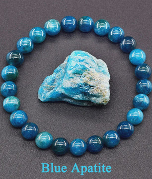 Natuurlijke Edelsteen Armband - Reiki, Blauwe Apatite, Lapis Lazuli, Amethist & Tijgeroog