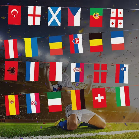 Vlaggenlijn Europa 2026 - Diverse Nationale Vlaggen voor Feestelijke Decoratie