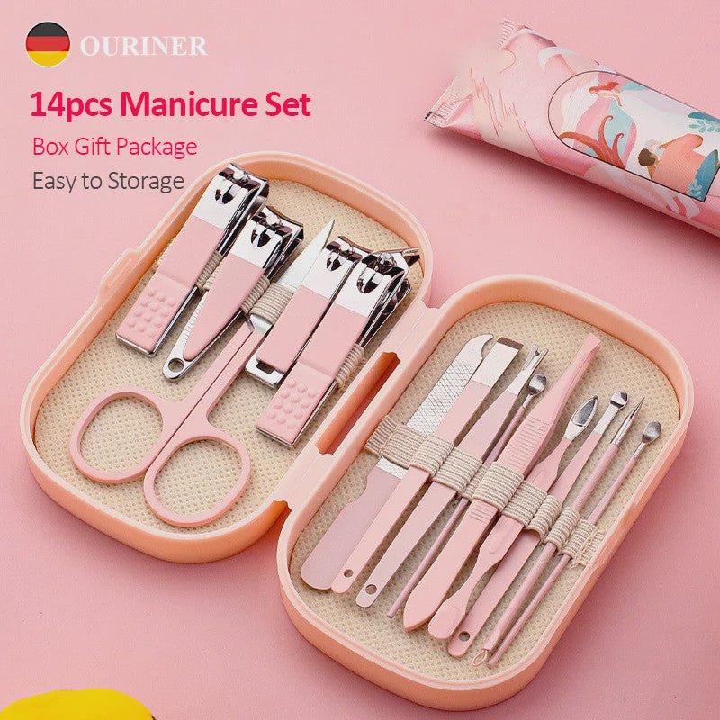 14-delige Luxe Manicure en Pedicure Set - Roestvrij Staal