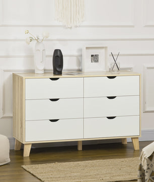 Scandinavische Ladekast met 6 Laden - Stijlvolle Opbergunit voor Slaapkamer en Woonkamer