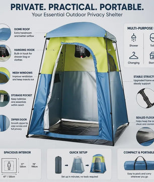 Draagbare Camping Douche- en Kleedtent - Privacy en Gemak voor Buitenactiviteiten