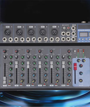 Professionele 7-Kanal Audio Mixer - Digitale Sound Console met USB MP3 Speler