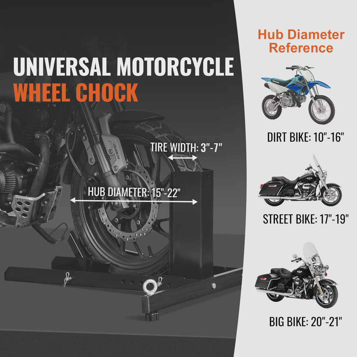 Motorfiets Wielklem Staand - Heavy-Duty Staal - 1800 lbs Capaciteit