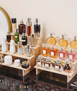 Houten Display Rek - Presenteer Parfum, Cosmetica & Sieraden