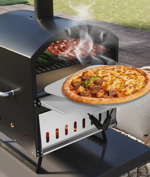 Houtgestookte Pizzaoven Buiten - Draagbare Pizza Maker met Steen, Spatel & Grillroosters