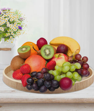 Houten Serveerschaal Rond - Stijlvol voor Thee, Fruit, Snacks & Decoratie