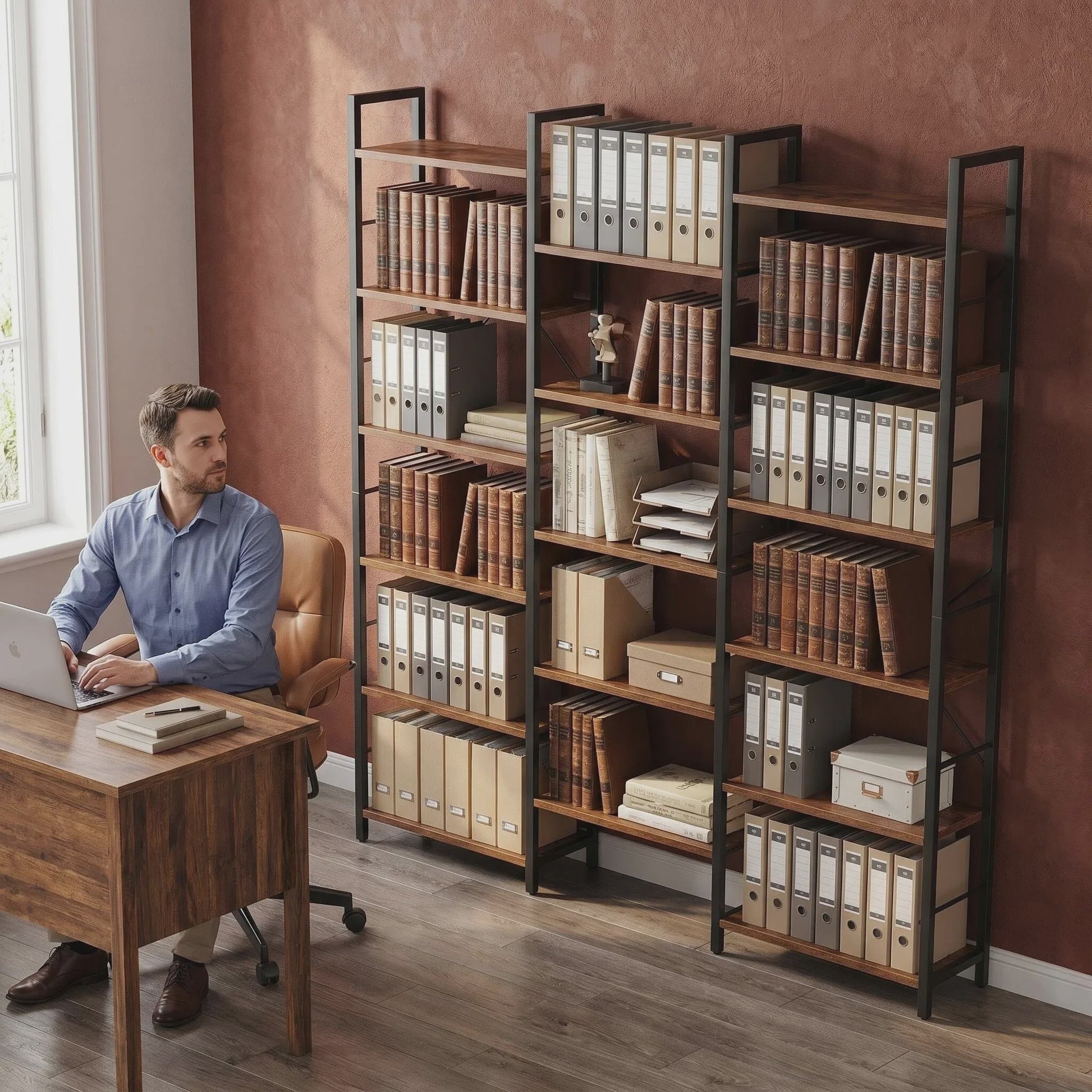 Stellingkast met 17 Vakken en Verstelbare Planken - Metaal Frame Boekenkast