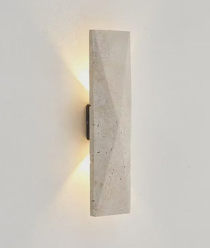 Japanse Stijl Wandlamp Travertin Steen Geel - Sfeervolle Buitenlamp