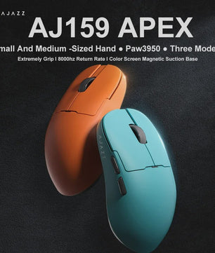 Ajazz AJ159 PRO/APEX Gaming Muis: 8000Hz, PAW3950 Sensor, Kleurenscherm Dock