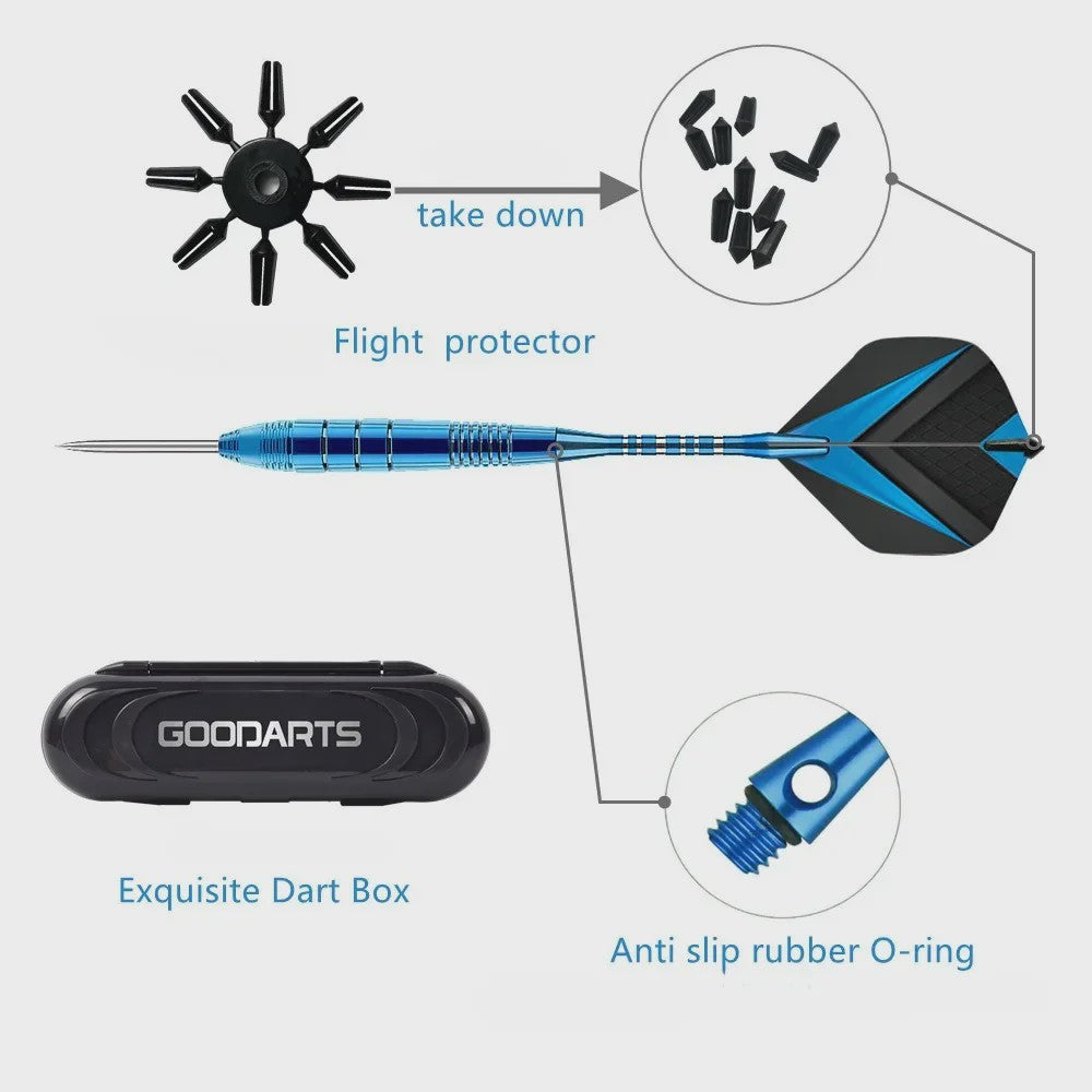 Professionele 3-delige Steel Tip Darts Set - 24g - Aluminium Shafts & Opbergdoos