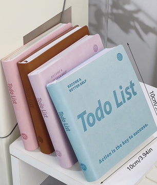 Mini Notitieboek PU Leer - Dagelijkse Planner & To-Do Lijst met Lint Bladwijzer