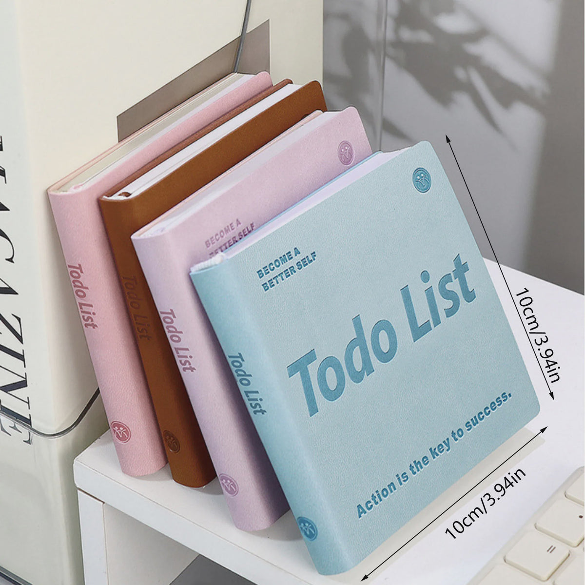 Mini Notitieboek PU Leer - Dagelijkse Planner & To-Do Lijst met Lint Bladwijzer
