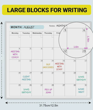 Grote Uitwisbare Jaarkalender Whiteboard Planner - 12 Maanden