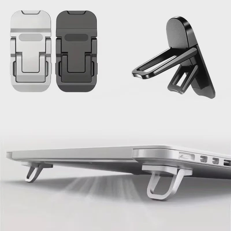 2x Mini Opvouwbare Laptopstandaard - Draagbaar, Verstelbaar & Zelfklevend voor Betere Houding