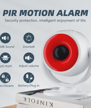 120dB PIR Bewegingsmelder Alarm met Deurklok Functie - Beveiliging Binnen & Buiten