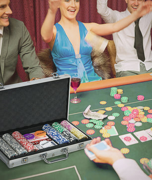 Complete Poker Koffer Set met Chips, Kaarten, Dobbelstenen en Speelmat