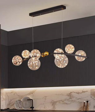 Moderne LED Hanglamp met Kristallen Bollen - Stijlvolle Plafondlamp voor Eetkamer