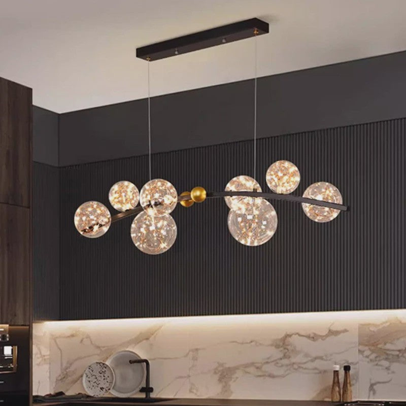 Moderne LED Hanglamp met Kristallen Bollen - Stijlvolle Plafondlamp voor Eetkamer