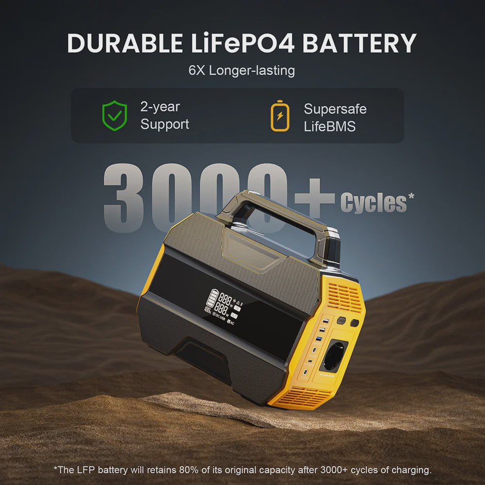 VTOMAN FlashSpeed 300 Power Station: 230Wh LiFePO4, 300W AC, 100W USB-C, Solar Generator