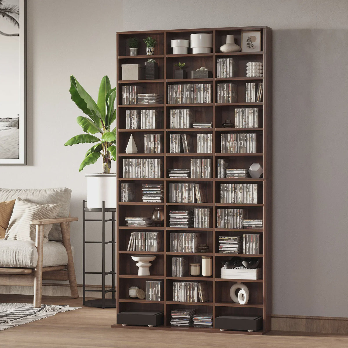 Ruime Boekenkast voor CD's en DVD's - 36 Vakken, 1116 CD's / 528 DVD's Opslag