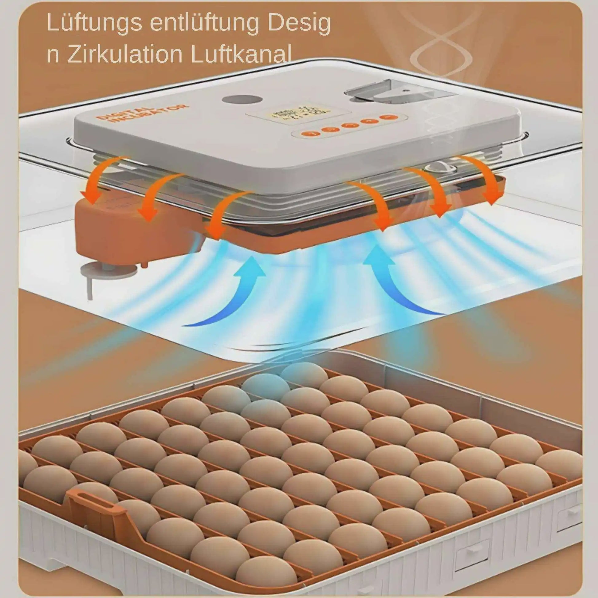 Automatische Broedmachine voor 56 Eieren met LED Candler & Temperatuurregeling