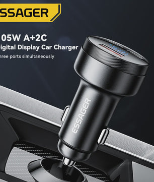 Essager 105W Auto Oplader: Snelladen met USB-C, QC4.0, PD & PPS voor iPhone, Samsung, Xiaomi