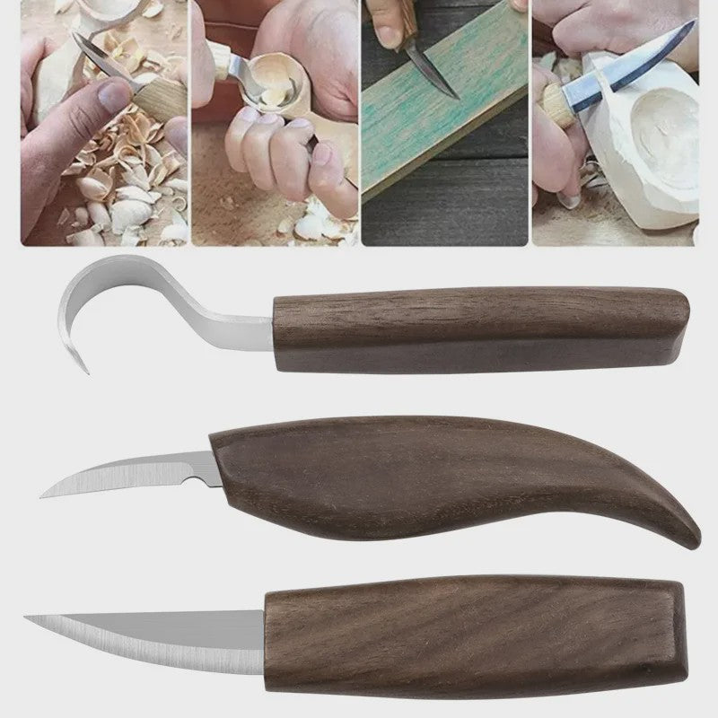 Professionele Houtsnijset met 6 Gereedschappen en Snijbestendige Handschoenen - Ideaal voor DIY Houtbewerking
