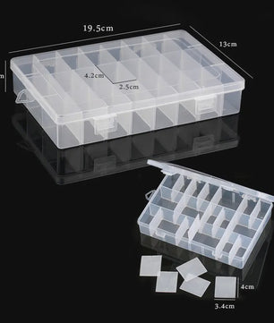 Transparante Plastic Opbergdoos met Verstelbare Vakjes - Sieraden, Kralen & Kleine Spullen