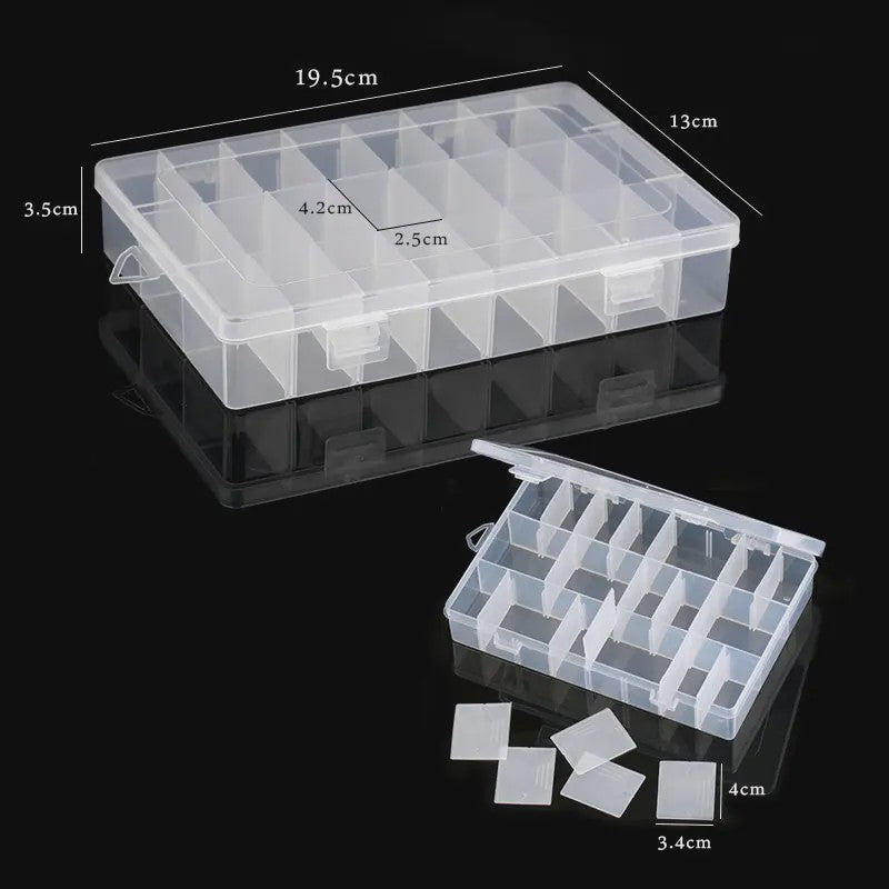 Transparante Plastic Opbergdoos met Verstelbare Vakjes - Sieraden, Kralen & Kleine Spullen