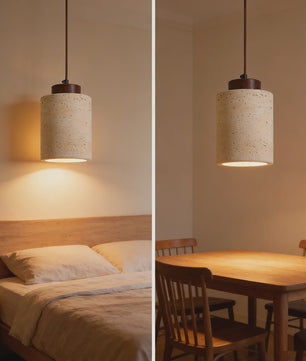 Luxe Travertin Hanglamp in Japanse Stijl - Sfeervolle Verlichting voor Keuken en Woonkamer