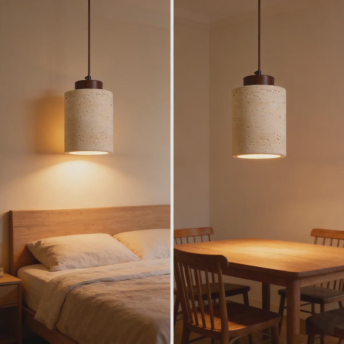 Luxe Travertin Hanglamp in Japanse Stijl - Sfeervolle Verlichting voor Keuken en Woonkamer