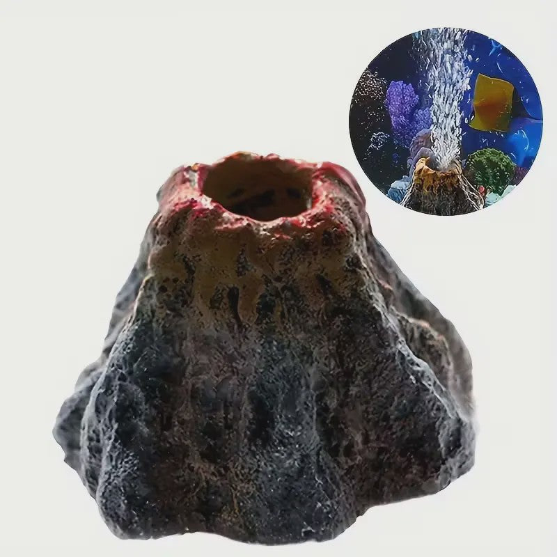 Aquarium Vulkaan Decoratie met Bubbelsteen - Verrijkt Zuurstof & Sfeer