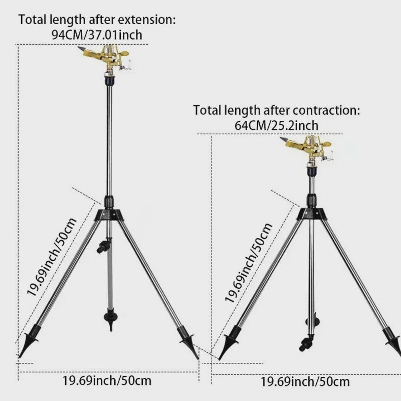 360° Draaibare Tripod Sproeier - Automatische Verstelbare Water Sproeier voor Gazon en Tuin