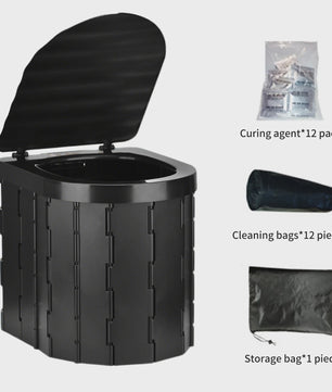 Draagbaar Camping Toilet - Opvouwbaar Kamperen, Auto & Buiten - Met Deksel