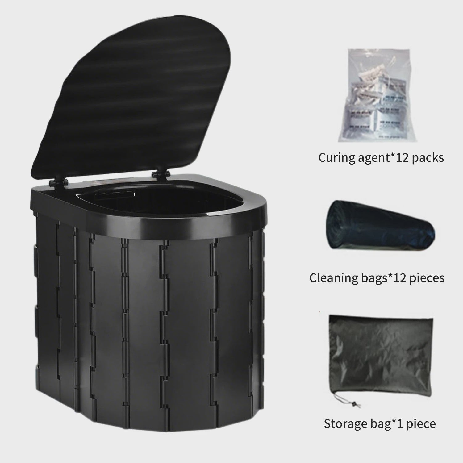 Draagbaar Camping Toilet - Opvouwbaar Kamperen, Auto & Buiten - Met Deksel