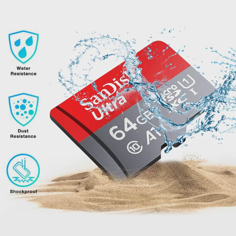SanDisk Ultra Micro SD Kaart 32GB, 64GB, 128GB - Class 10, UHS-I, A1 Snelheid