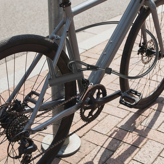 Heavy Duty D-Slot Fietsslot met 1.2M Staalkabel & Beugel - Anti-diefstal