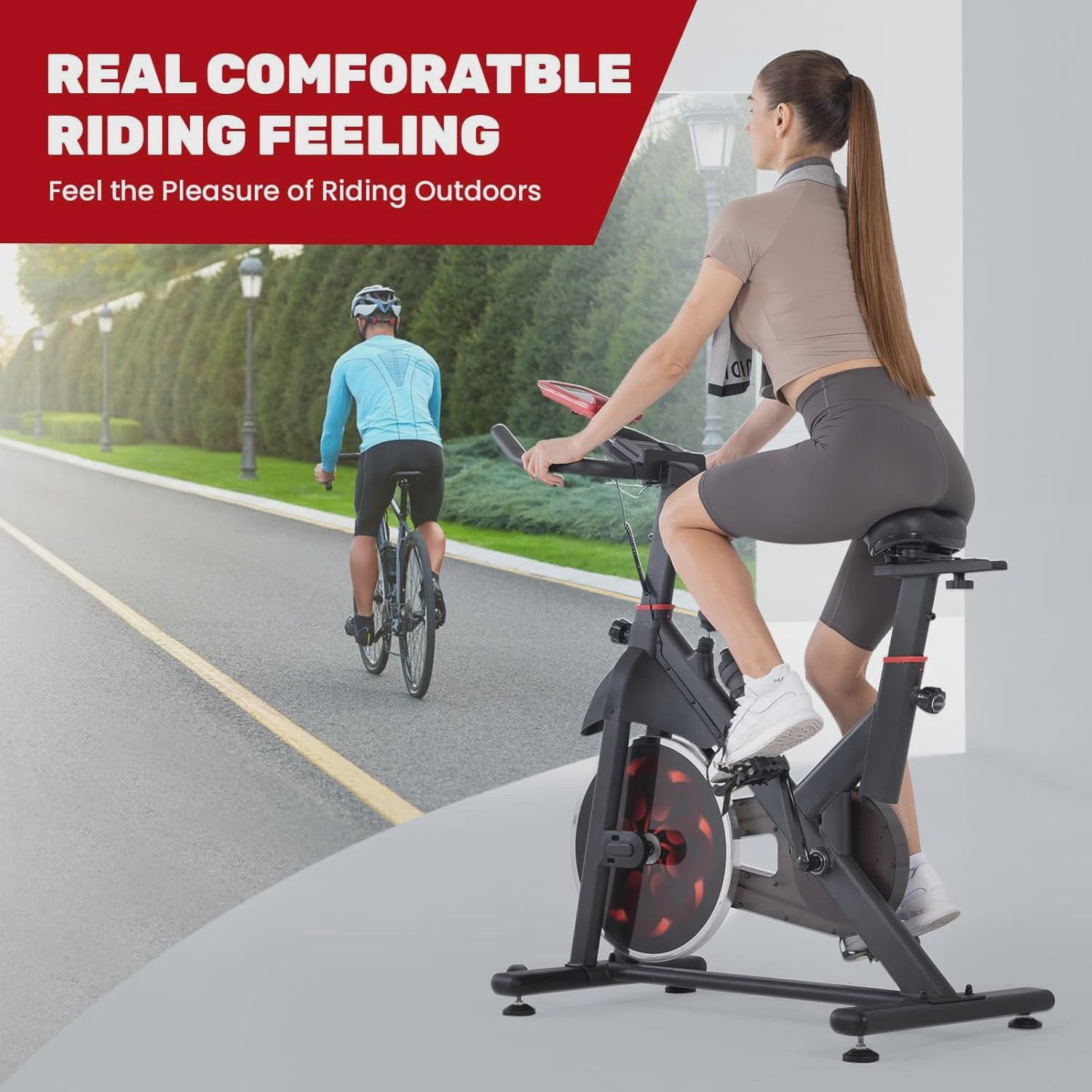 Stationaire Hometrainer met Magneetrem & 10kg Vliegwiel - LCD Display