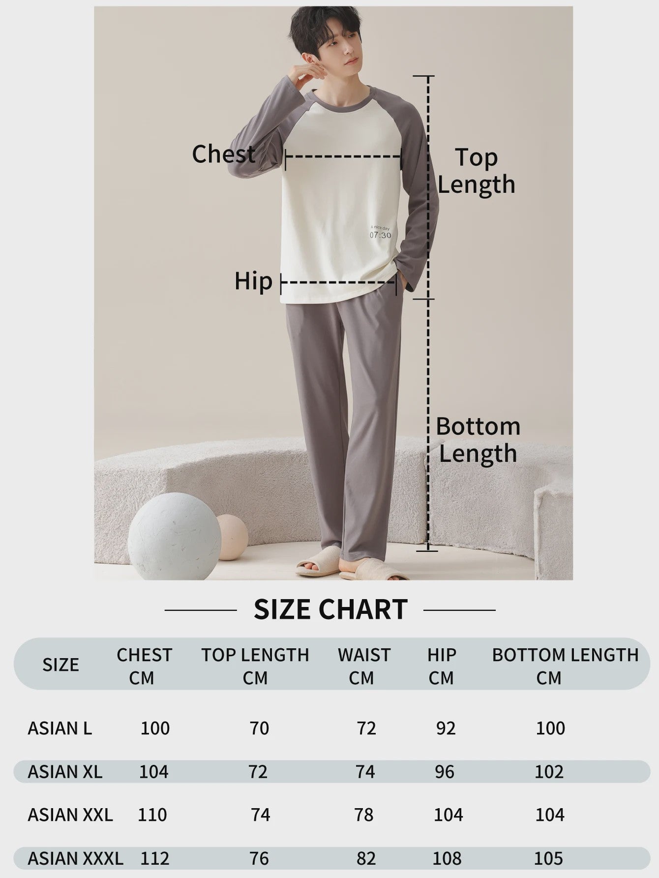 Heren Pyjama Set 100% Katoen Lange Mouw - Comfortabel Vier Seizoenen Thuispak voor Plus Size & Tieners