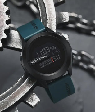 Sportief Heren Horloge: Digitaal LED Alarm & Stopwatch, Waterdicht Fitness Horloge