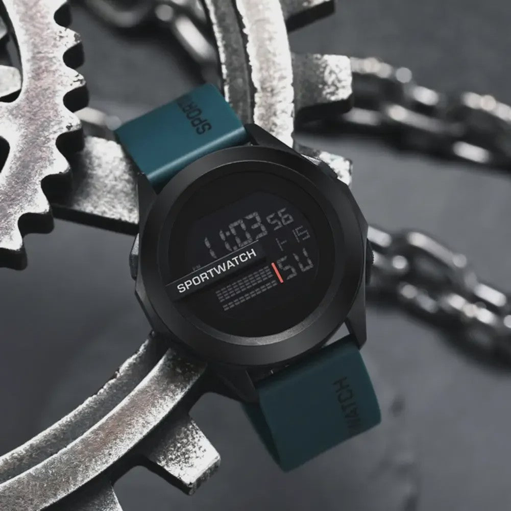 Sportief Heren Horloge: Digitaal LED Alarm & Stopwatch, Waterdicht Fitness Horloge