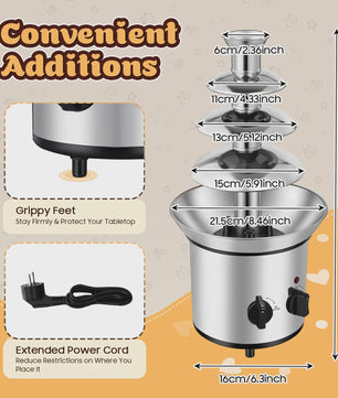 4-Laags Chocoladefontein Machine 1.8L - Perfect voor Feesten, Bruiloften & Verjaardagen
