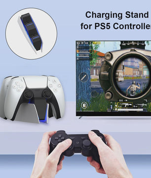 Dubbele Oplaadstandaard voor PS5 DualSense Controllers - Snel en Veilig Opladen