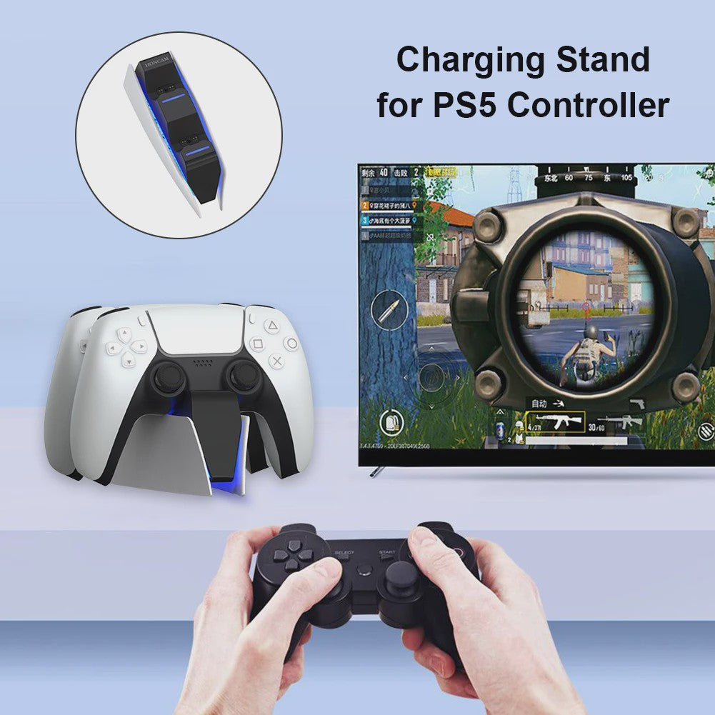 Dubbele Oplaadstandaard voor PS5 DualSense Controllers - Snel en Veilig Opladen