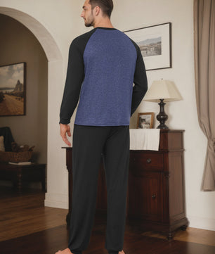 Herenset Katoenen Pyjama Lange Mouw - Comfortabel & Ademend Loungewear