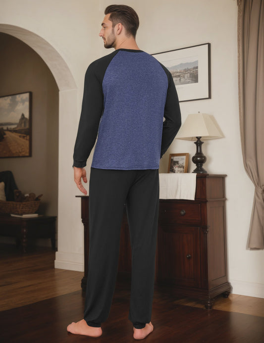 Herenset Katoenen Pyjama Lange Mouw - Comfortabel & Ademend Loungewear