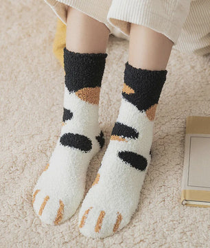 Schattige Dierenpoot Sokken Dames - Kawaii Fleece Sokken voor Thuis & Slapen
