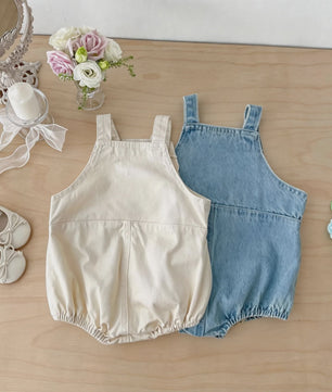 Schattige Denim Baby Overalls met Zakken - Lente & Zomer Collectie